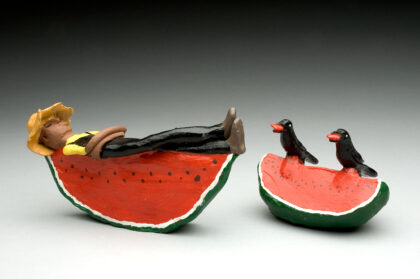 Man and Crows with Watermelon