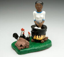 Woman with Cauldron and Chickens