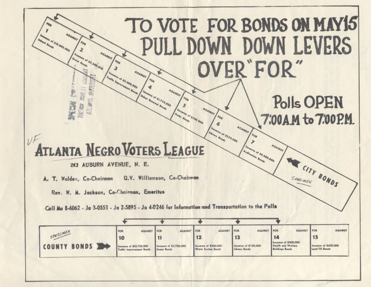 Atlanta Negro Voters League Voting Instructions