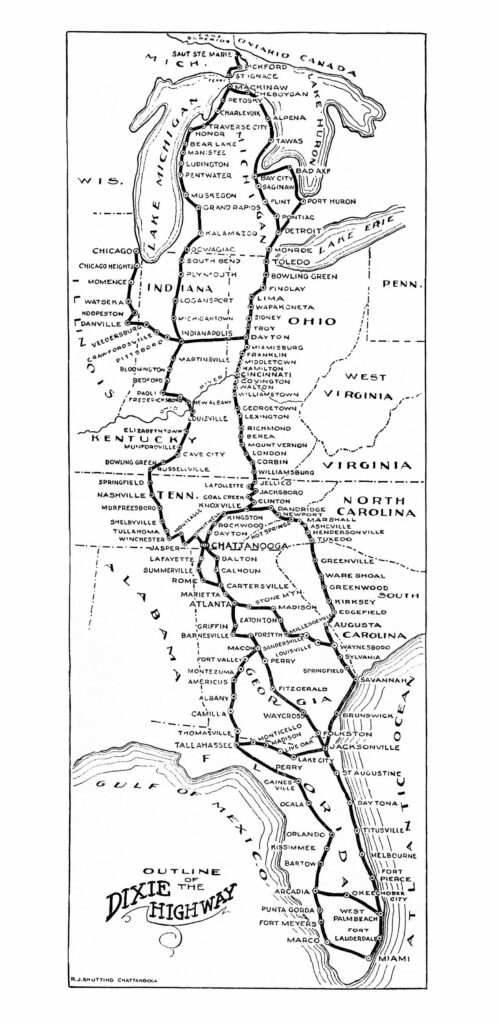 Dixie Highway Map, 1919