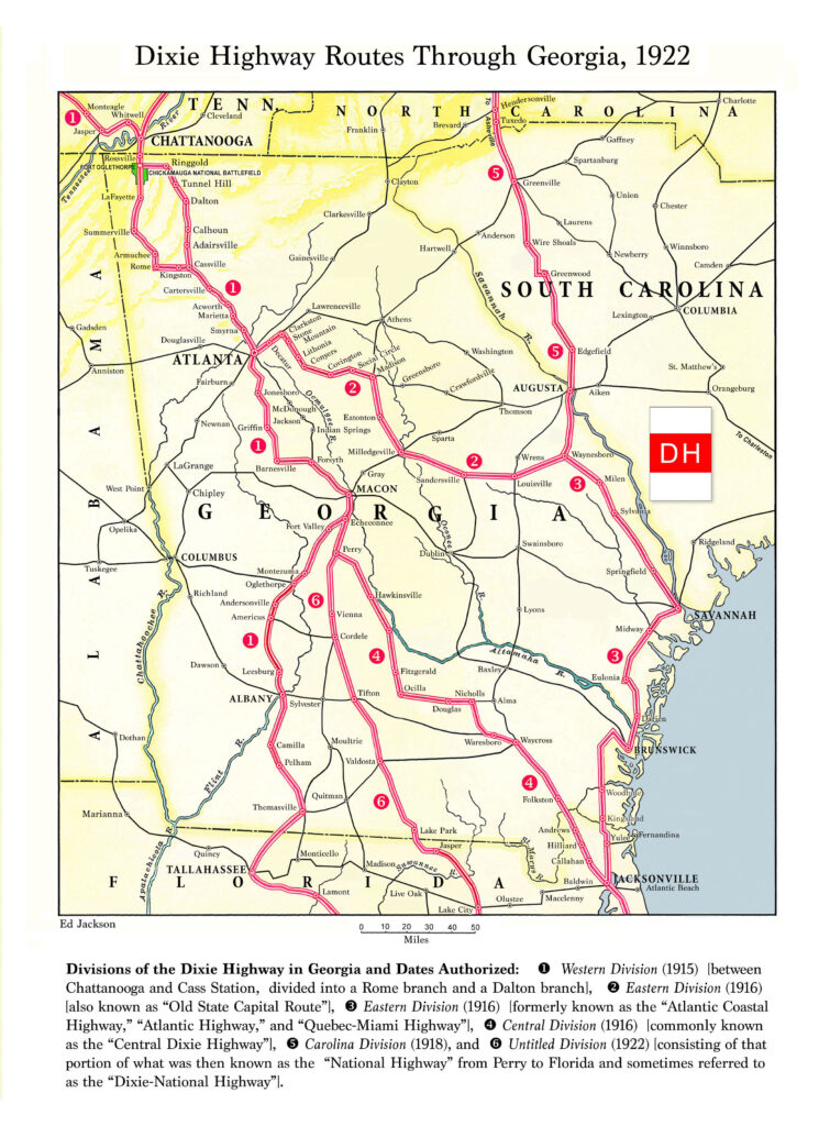 Dixie Highway Map, 1922
