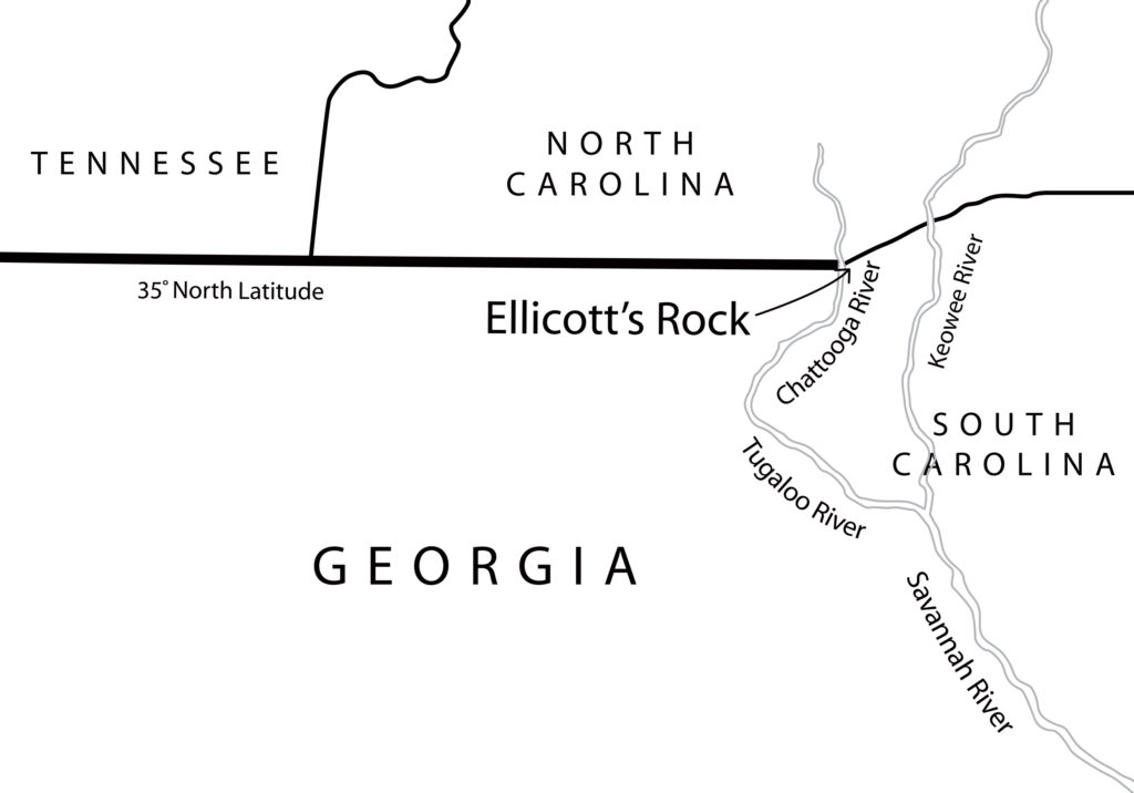 Placement of Ellicott’s Rock, 1811