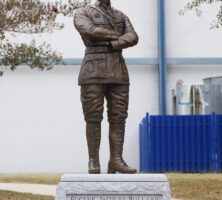 Color photograph of Eugene Bullard Statue at Robins Air Force Base