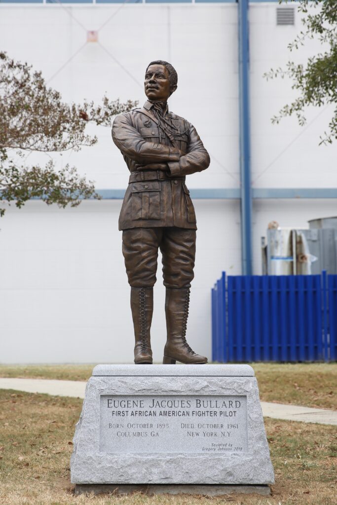 Color photograph of Eugene Bullard Statue at Robins Air Force Base