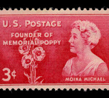 Postage Stamp Featuring Moina Michael