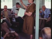 woman leading a Sacred Harp singing