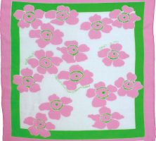 Frankie Welch National Cherry Blossom Festival, Washington, D.C., scarf, 1970, unidentified fabric