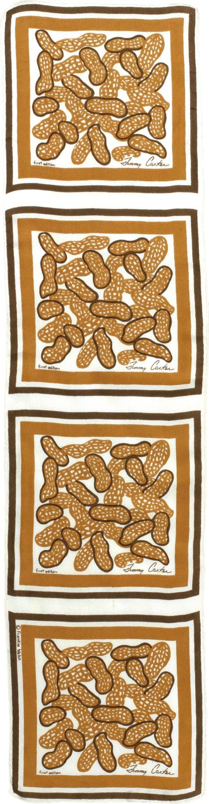 Frankie Welch Peanut scarf for Governor and Mrs. Jimmy Carter, 1973, silk