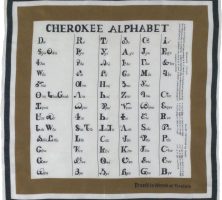 Frankie Welch Cherokee Alphabet scarf, 1967, silk