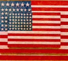 The encaustic painting "Three Flags" (1958), by Jasper Johns.