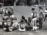 Atlanta Lesbian Feminist Alliance members gather for a softball game